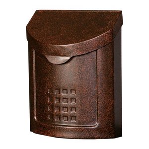 lot 8250 image: Gibraltar Mailboxes Lockhart Medium Locking Vertical Wall Mount Mailbox Aged Copper MBK694AC