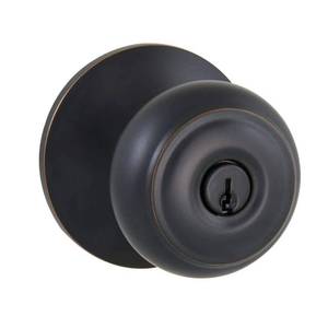 lot 8265 image: Defiant Hartford Aged Bronze Keyed Entry Door Knob