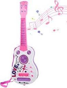 lot 7618 image: M Sanmerson Kids Electronic Guitar Toy Pink