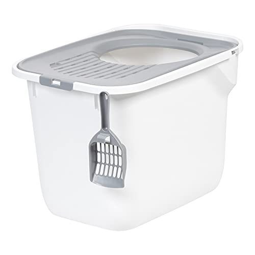 lot 62470 image: IRIS USA Top Entry Cat Litter Box with Cat Litter Scoop