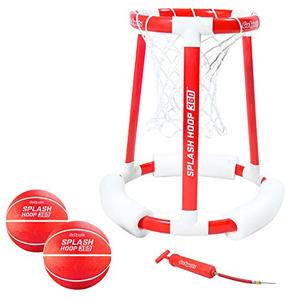 lot 1491 image: GoSports Splash Hoop 360 Floating Pool Basketball Game, Includes Water Basketball Hoop, 2 Balls and Pump