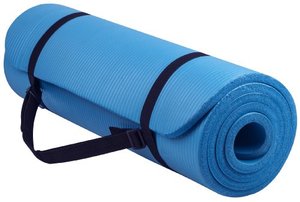 lot 1499 image: Balance From Go Yoga All Purpose Anti-Tear Exercise Yoga Mat with Carrying Strap, Blue (BFGY-AP6BL), 71 x 24 x 0.5 inches