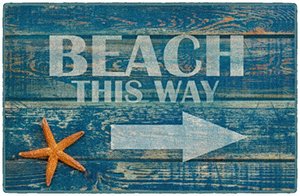 lot 1508 image: Brumlow Mills Beach This Way Rustic Coastal Area Rug for Front Door Mat, Entryway Rug, Kitchen, Bedroom or Living Room Carpet, 18 x 210, Blue