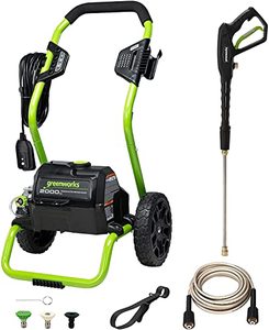 lot 1516 image: Greenworks 2000 Max PSI  1.1 GPM (13 Amp) Electric Pressure Washer (Green Frame)