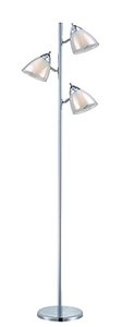 lot 1525 image: Lite Source LS-81615AWHT Selika II 3-Lite Floor LAMP, Chrome