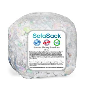 lot 1537 image: Sofa Sack Shredded Foam Refill Memory Foam Filling Refill for Bean Bags, Dog Beds and Pillows, 10lbs, Multi-Color