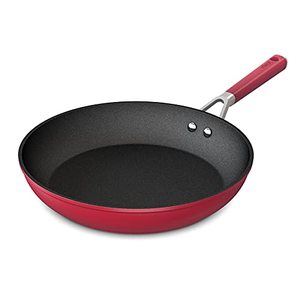 lot 1539 image: Ninja C20030 Foodi NeverStick Vivid 12-Inch Fry Pan, Nonstick, Durable & Oven Safe To 400°F, Cool-Touch Handles, Crimson Red