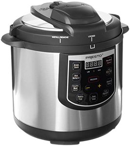 lot 1580 image: Presto 02141 6-Quart Electric Pressure Cooker, Black, Silver