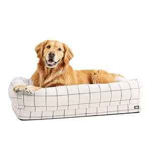 lot 1599 image: BarkBox Memory Foam Dog Bed with High Density Foam Base for Orthopedic Joint Relief - Crate Lounger, Dog Couch or Sofa Pet Bed - Machine Washable Cover and Water-Resistant Lining