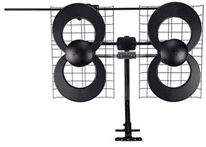 lot 1633 image: Antennas Direct ClearStream 4V TV Antenna, 70 Mile Range, UHFVhf, Multi-Directional, Indoor, Attic, Outdoor, Mast WPivoting BaseHardwareAdjustable ClampSealing Pads, 4K Ready, Black C4-V-CJM