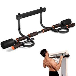 lot 1640 image: YIOFOO Doorway Pull Up Bar with Ergonomic Grip, Exercise Equipment Body Gym System No Screws Trainer, Multi-Grip Chin Up Bar & Exercise Bar & Home Workout