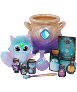 lot 1538 image: Magic Mixies Magical Misting Cauldron with Interactive 8 inch Blue Plush Toy and 50 Sounds and Reactions, Multicolor