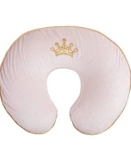 lot 1676 image: Boppy Nursing Pillow and Positioner Luxe  Pink Princess with Gold Crown Embroidery  Breastfeeding, Bottle Feeding and Baby Support  With Removable Cover in Premium Fabric  Awake-Time