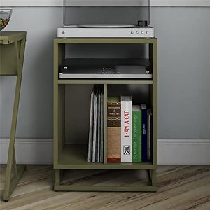 lot 1708 image: Novogratz Regal Turntable StandEnd Table, White