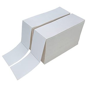 lot 1717 image: L LIKED 4000 Labels Fanfold 4 x 6 Direct Thermal Labels, with Perforated line for Thermal Printers - Compatible Zebra & Rollo Printer (4 x 6 - 4000 Labels)