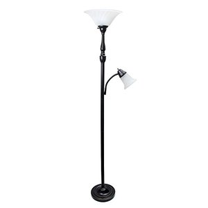 lot 1718 image: Elegant Designs LF2003-RBZ 2 Light MotherDaughter Floor Lamp, 3.9, Restoration BronzeWhite