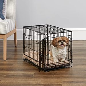 lot 1722 image: MidWest Homes for Pets Newly Enhanced Single & Double Door iCrate Dog Crate, Includes Leak-Proof Pan, Floor Protecting Feet, Divider Panel & New Patented Features