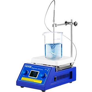 lot 1738 image: VEVOR Magnetic Stirrer Hot Plate, 5000ml Capacity 320°C608°F Max Temp Ceramic Coated Lab Stirrer 200-2000RPM Digital Magnetic Stirrer with Support Stand, Temp Probe Sensor and Stirring Bar