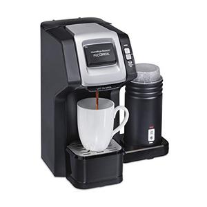 lot 1739 image: Hamilton Beach FlexBrew Single-Serve Coffee Maker with Milk Frother Compatible with K-Cup Pods and Grounds, Black (49949)