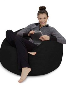 lot 1748 image: (COVER ONLY)Sofa Sack - Plush, Ultra Soft Bean Bag Chair - Memory Foam Bean Bag Chair with Microsuede Cover - Stuffed Foam