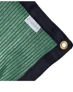 lot 1749 image: 70% Green Shade Cloth Taped Edge with Grommets 12 ft X 8 ft
