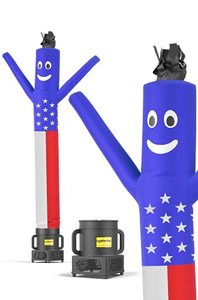 lot 1754 image: LookOurWay Air Dancers Inflatable Tube Man Complete Set with 14 HP Sky Dancer Blower, 6-Feet, American Flag