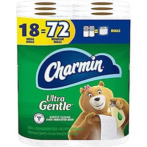 lot 1788 image: Charmin Ultra Gentle Toilet Paper, 18 Mega Rolls  72 Regular Rolls, 6 Rolls (Pack of 3)