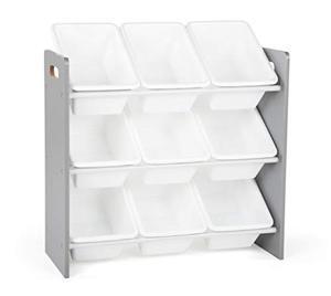 lot 1795 image: Humble Crew, GreyWhite Toy Organizer, 9 Bin Storage, 24 Tall