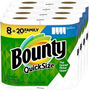 lot 1801 image: Bounty Quick Size Paper Towels, White, 4 Packs Of 2 Family Rolls  8 Family Rolls