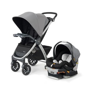 lot 7311 image: Chicco Bravo 3-in-1 Travel System including Bravo Quick-Fold Stroller and KeyFit 30 Infant Car Seat with Base, Camden - Retail $449.99