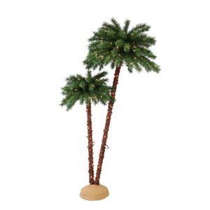 lot 7330 image: Puleo International 3.5 ft.6 ft. Pre-Lit Artificial Palm Tree with 175 UL-Listed Lights