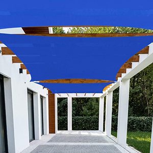 lot 8272 image: Patio Paradise 16x16 Foot Square Blue Sun Shade With OldPapa Rectangular Sun Shade Sail