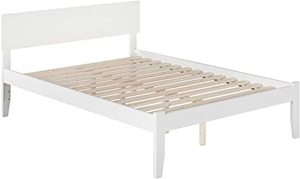 lot 7325 image: Afifurnishings Full White Urban Bed Frame, 50 x 75 x 16.5 H