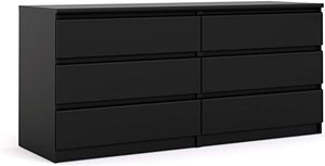 lot 8293 image: Tvilum Matte Black 6 Drawer Dresser