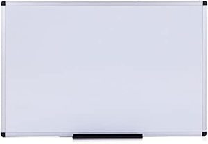 lot 8300 image: VizPro Magnetic Whiteboard With Silver Aluminum Frame, 35.5x46.5 Inches