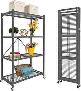 lot 8312 image: Origami Large Metal 4 Shelf Foldable Storage Rack
