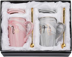 lot 8384 image: Mr and Mrs Tea Cups