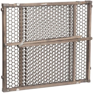 lot 2 image: Safety 1st - Vintage Grey Wood Doorway Security Gate - Brown