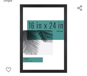 lot 11 image: MCS Studio Gallery Frame, Black Woodgrain, 16 x 24 in, Single