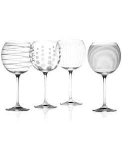 lot 13 image: Mikasa Clear Cheers Balloon Goblets, Set Of 4