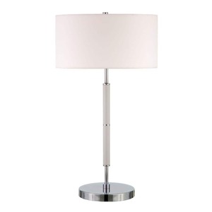 lot 27 image: Camden&Wells - Simone Table Lamp - Matte WhitePolished Nickel
