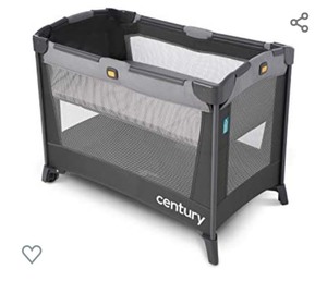 lot 61 image: Century Travel On 2-in-1 Compact Playard with Bassinet, Playpen with Sheet Included, Metro