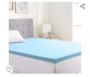 lot 75 image: Amazon Basics Cooling Gel-Infused Firm Support Mattress Topper - Alternative Latex Foam - 2-inch - Queen