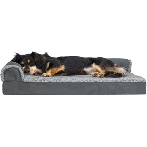 lot 88 image: FurHaven Pet Products Deluxe Orthopedic Couch Pet Bed for Dogs & Cats Stone Gray Medium