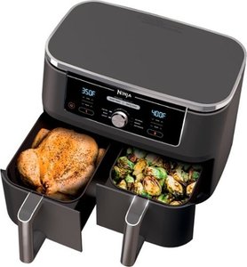 lot 96 image: Ninja - Foodi 6-in-1 10-qt. XL 2-Basket Air Fryer with DualZone Technology - Grey