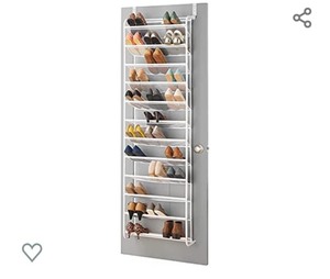 lot 105 image: Whitmor 36-Pair Rack-White Over The Door Shoe Organizer