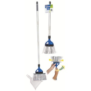 lot 114 image: StorMate Broom - Grey and Blue Aluminum Extendable and Collapsible Broom for RV  Marine  Home Use - Thetford 36772