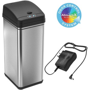 lot 120 image: iTouchless 13 Gallon Sensor Trash Can with AC Adapater and Odor Filter System