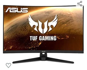lot 143 image: ASUS TUF Gaming 32 1080P Curved Monitor (VG328H1B) - Full HD, 165Hz (Supports 144Hz), 1ms, Extreme Low Motion Blur, Speaker, Adaptive-Sync, FreeSync Premium, VESA Mountable, HDMI, Tilt Adjustable