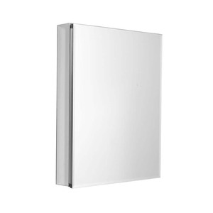 lot 150 image: DESIGNER SERIES 20 in. x 26 in. x 4.7 in Recessed or Surface Mount Beveled Mirror Medicine Cabinet in Aluminum, Silver